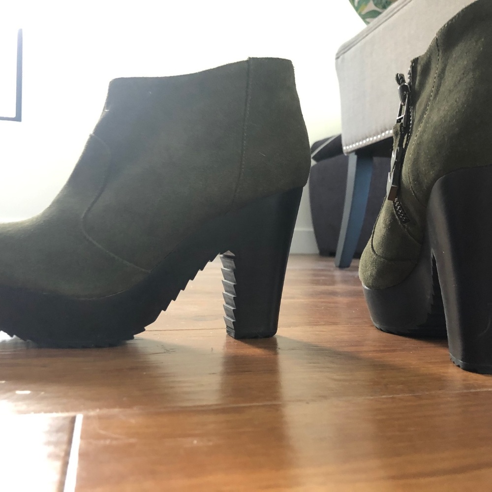 Green Suede Ankle Boot